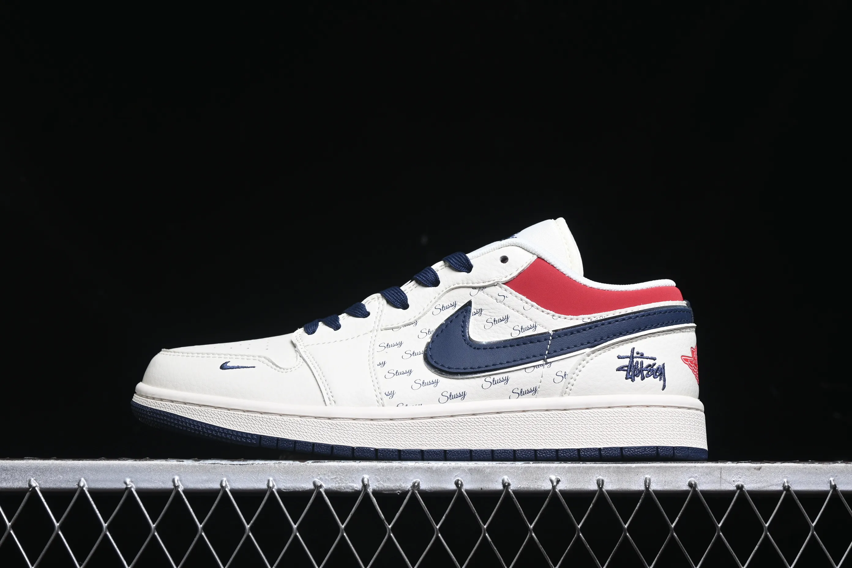 All categories Air Jordan Jordan series basketball shoes Air Jordan 1 Low High-end customized low-top sneakers Air Jordan 1 Low AJ1 Joe 1 Stussy joint-Old Blue English High-end customized low-top retro basketball shoes XX3318-566